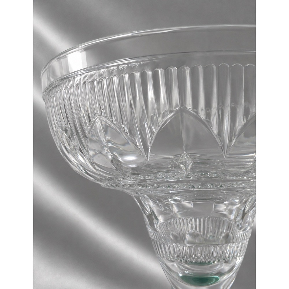 6 Cristal d'Arques Durand Sombrero Margarita Glass Green Stem Cut Crystal 7.5" - Picture 7 of 12